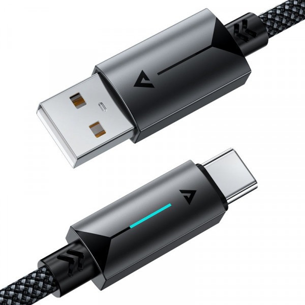 Фото - Кабель AceFast USB 2.0 AM-Type-C M, 1.2 м, 60W C19-04 Black (6974316284482)