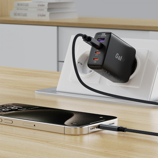 Фото - Кабель AceFast USB 2.0 AM-Type-C M, 1.2 м, 60W C19-04 Black (6974316284482)