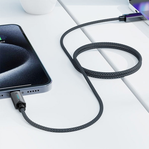 Фото - Кабель AceFast USB 2.0 AM-Type-C M, 1.2 м, 60W C19-04 Black (6974316284482)