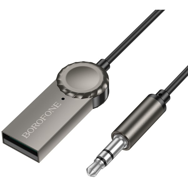 Фото - Бездротовий адаптер автомобільний BOROFONE BC56 Metal Gray (6941991113031)