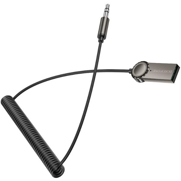 Фото - Бездротовий адаптер автомобільний BOROFONE BC56 Metal Gray (6941991113031)