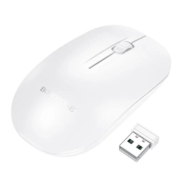 Фото - Мышь беспроводная BOROFONE BG14 Planet 2.4G business wireless mouse White (6941991113383)