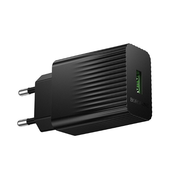 Фото - Мережевий зарядний пристрій BOROFONE BAS72A Source single port QC3.0 charger Black (6941991122637)