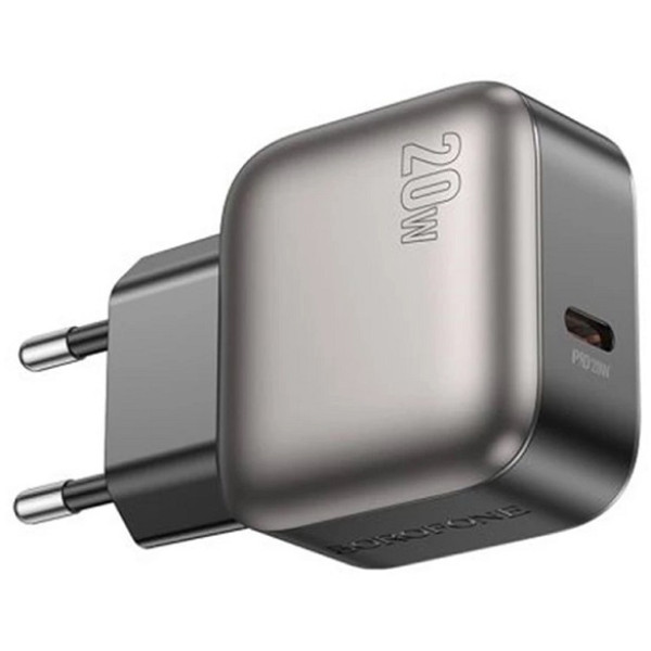 Фото - Мережевий зарядний пристрій BOROFONE BAS53A Absolute single-port PD20W charger (EU) Black (6941991116179)