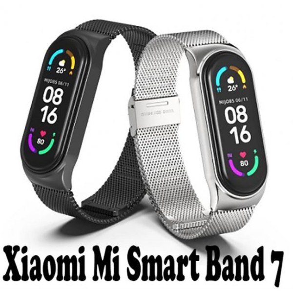 Фото - Ремінець для фітнес-браслету BeCover Metal for Xiaomi Mi Smart Band 7 Black (707493)