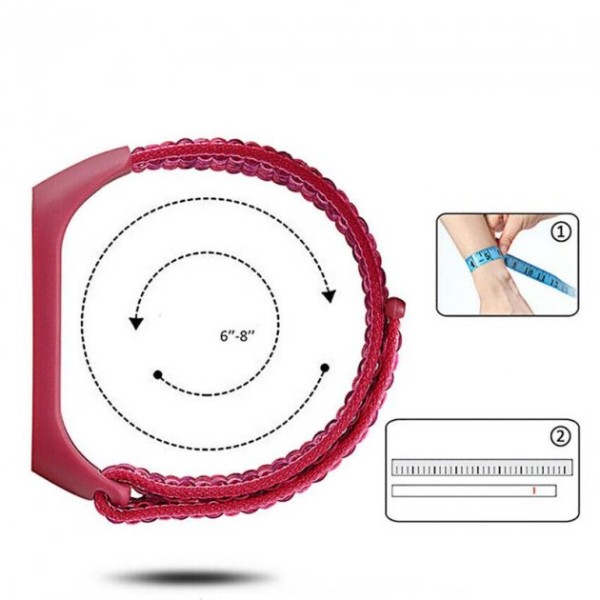 Фото - Ремінець для фітнес-браслету BeCover Nylon Style for Xiaomi Mi Smart Band 7 Black-Red (707656)