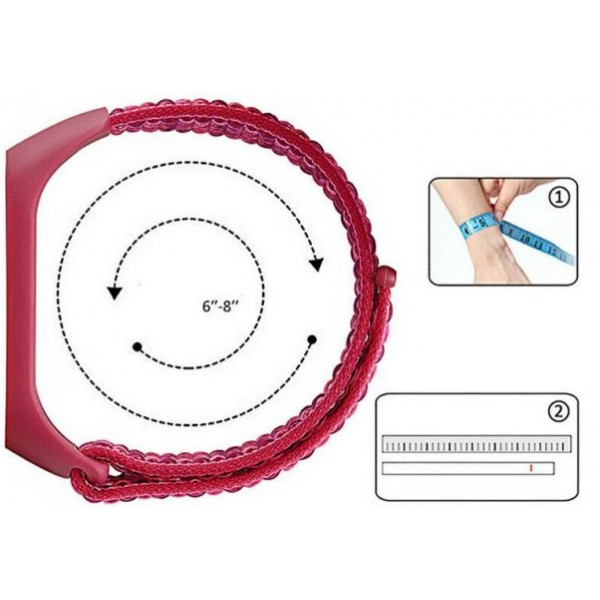 Фото - Ремінець для фітнес-браслету BeCover Nylon Style for Xiaomi Mi Smart Band 7 Red-Rainbow (707669)