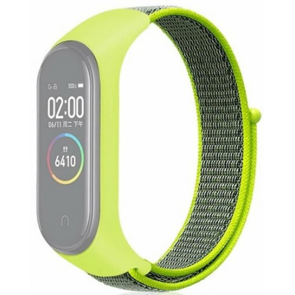Фото - Ремінець для фітнес-браслету BeCover Nylon Style for Xiaomi Mi Smart Band 7 Lime-Gray (707664)