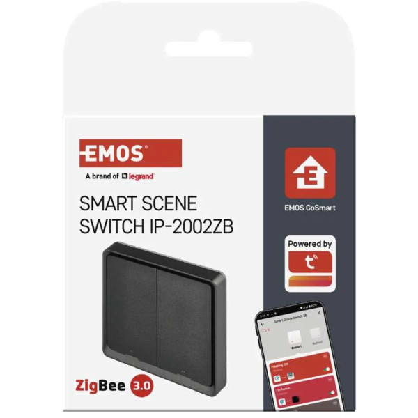Фото - Беспроводной выключатель EMOS H5015 2 кнопки ZigBee 3.0 Черный