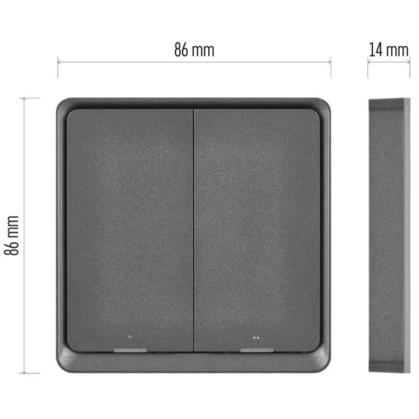 Фото - Беспроводной выключатель EMOS H5015 2 кнопки ZigBee 3.0 Черный