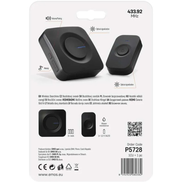 Фото - Бездротовий дверний дзвінок EMOS P5728