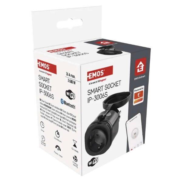 Фото - Розумна розетка EMOS вологозахищена WIFI P5532 GoSmart, IP44