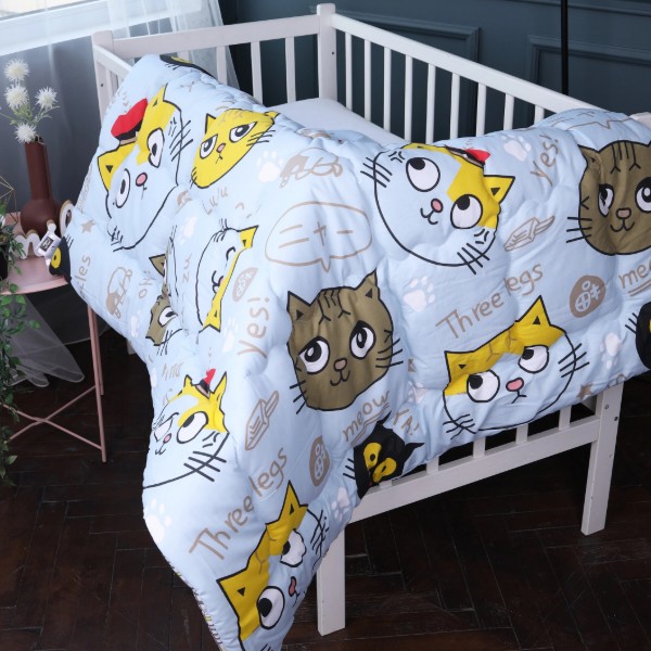 Фото - Ковдра дитяча зима MirSon №3825 Kids Time 18-0007 Cool Cat Бавовна (2200007028580)