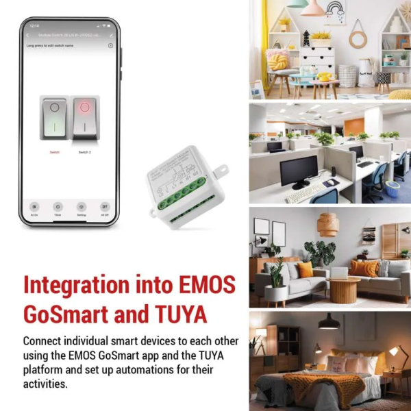 Фото - Релейний вимикач EMOS H5106 WIFI, 2-канальний