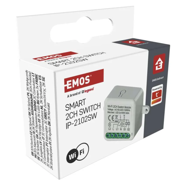 Фото - Релейний вимикач EMOS H5106 WIFI, 2-канальний