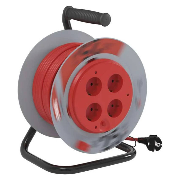 Фото - Удлинитель 220В EMOS на катушке P19427, 4 розетки, 25м, 1,5мм2