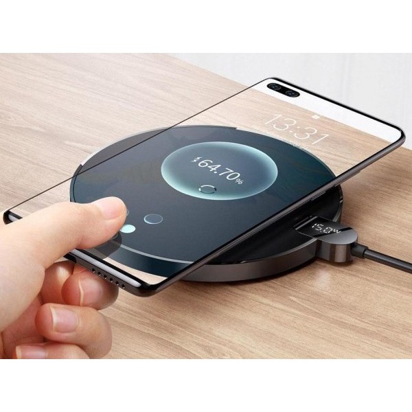 Фото - Бездротовий зарядний пристрій Baseus Digital LED Display Gen 2 Wireless Charger 15W Black (CCED000001)