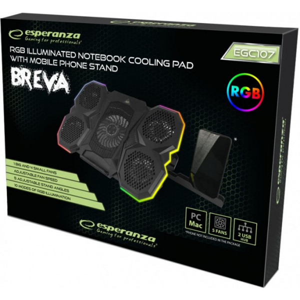 Фото - Підставка під ноутбук охолоджуюча Esperanza EGC107 Breva Notebook Cooling Pad