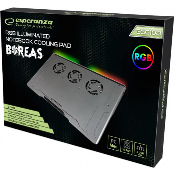 Фото - Підставка під ноутбук охолоджуюча Esperanza EGC108 Boreas Notebook Cooling Pad