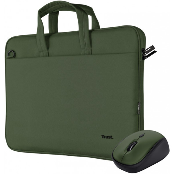 Фото - Сумка для ноутбука Trust Bologna Bag & Mouse Set - Green (24989)