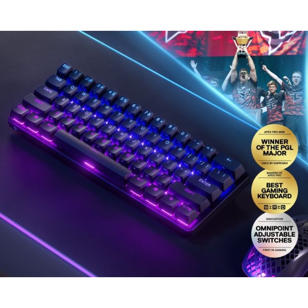 Фото - Клавиатура беспроводная игровая SteelSeries Apex Pro mini Wireless (64842)