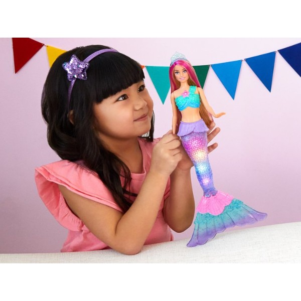 Фото - Лялька Barbie Лялька-русалка "Сяючий хвостик" серії Дрімтопія (HDJ36)
