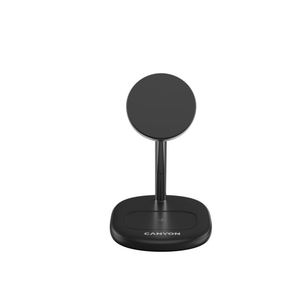 Фото - Бездротовий зарядний пристрій Canyon WCS-205 15W Qi2 2in1 Black (CNS-WCS205B)