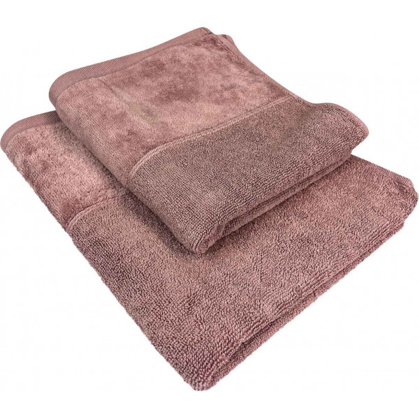 Фото - Рушник банний GM Textile Міладо шоколадний махровий велюр 70х140