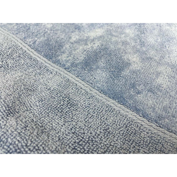 Фото - Рушник банний GM Textile Міладо синій махровий велюр 70х140