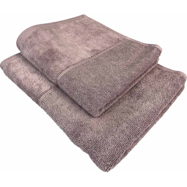 Фото - Рушник банний GM Textile Міладо кавовий махровий велюр 70х140