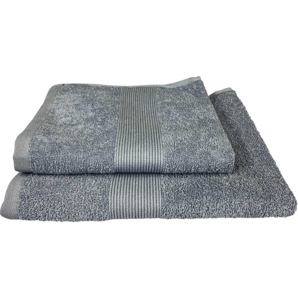Фото - Рушник для рук GM Textile синій махровий з бордюром 40х70