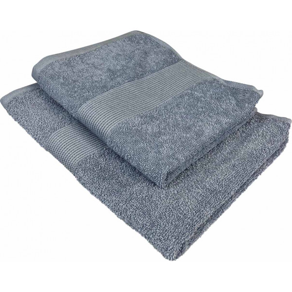 Фото - Рушник для рук GM Textile синій махровий з бордюром 40х70