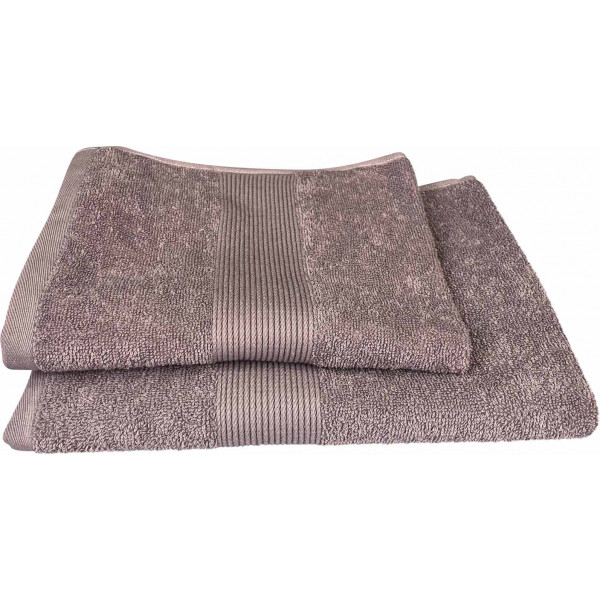Фото - Рушник банний GM Textile кавовий махровий з бордюром 70х140