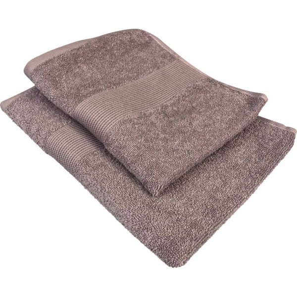 Фото - Рушник для рук GM Textile кавовий махровий з бордюром 40х70