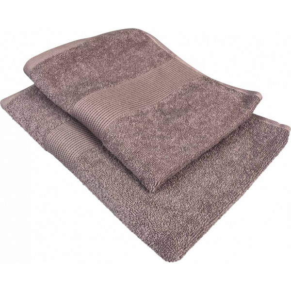 Фото - Рушник банний GM Textile кавовий махровий з бордюром 70х140