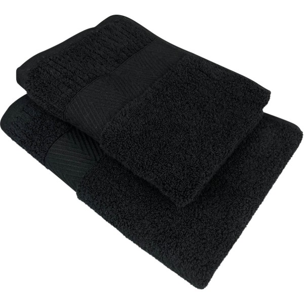 Фото - Рушник для рук GM Textile чорний махровий зеро твіст з бордюром 40х70