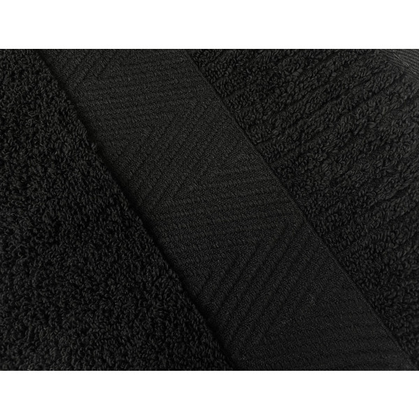 Фото - Рушник для обличчя GM Textile чорний махровий зеро твіст з бордюром 50х90