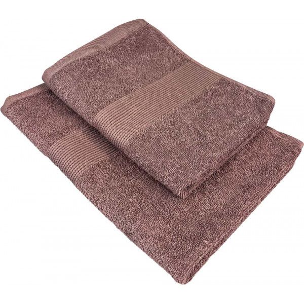 Фото - Рушник для обличчя GM Textile шоколадний махровий з бордюром 50х90