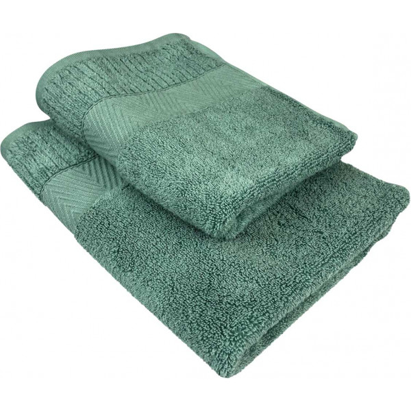 Фото - Рушник банний GM Textile м'ятний махровий зеро твіст з бордюром 100х150