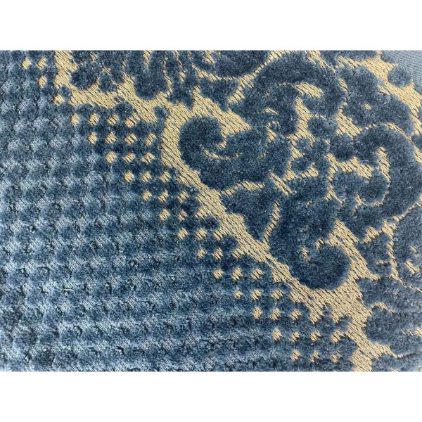 Фото - Рушник банний GM Textile Дамаск темно-синій махровий велюр 70х140
