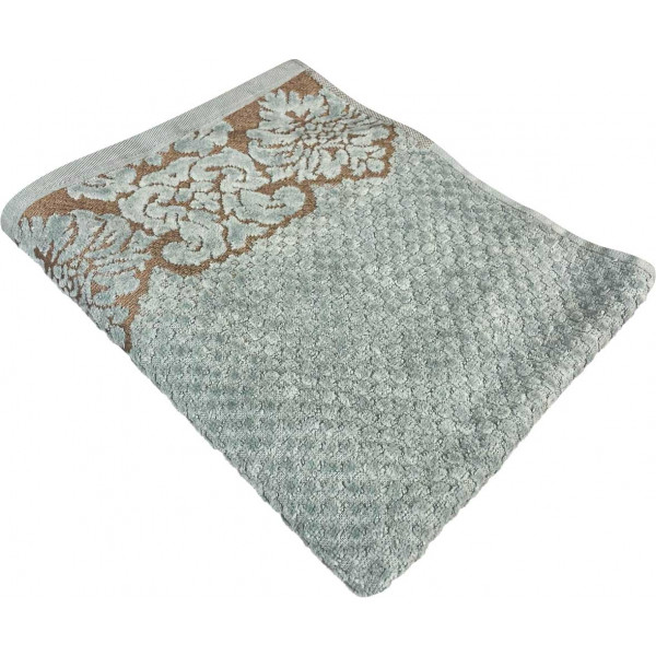 Фото - Рушник банний GM Textile Дамаск м'ятний махровий велюр 70х140