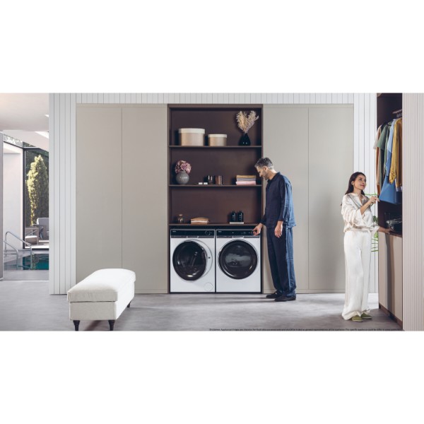 Фото - Комплект техніки Haier Пральна машина з фронтальним завантаженням + Сушильна машина + Комплект кріплень для встановлення в колону Haier HW110-BD14397U1S + HD100-A3Q397U1-S + HASTKXSE
