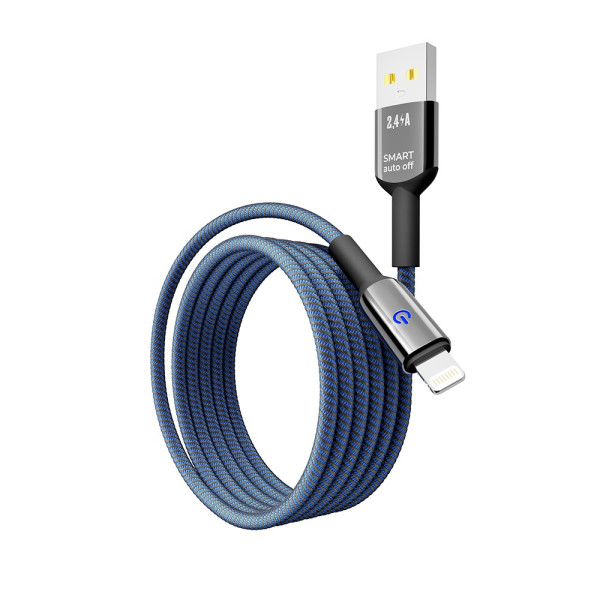 Фото - Кабель синхронізації даних YOKI SMART Lightning 2.4A 1.2m Black-Blue (YK-SM31)