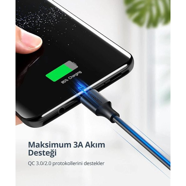 Фото - Кабель синхронизации данных UGREEN US287 USB - Type-C Cable 2 м White (60123)