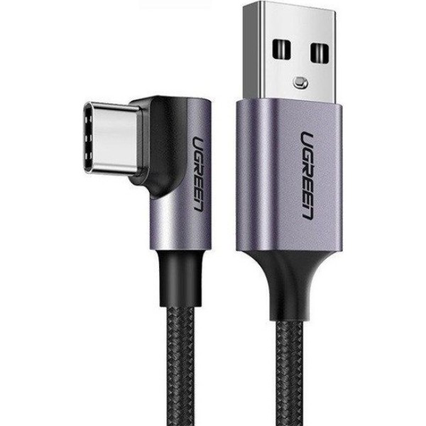Фото - Кабель UGREEN US284 USB - Type-C Cable Angled Alum. Braid 2 м Black (50942)