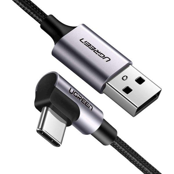 Фото - Кабель UGREEN US284 USB - Type-C Cable Angled Alum. Braid 1.5 м Black (60782)