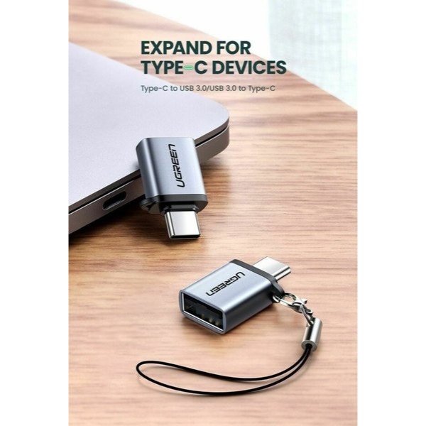 Фото - Перехідник UGREEN US270 OTG Adapter Type-C 3.1 M - USB 3.0 F Alum. Gray (50283)