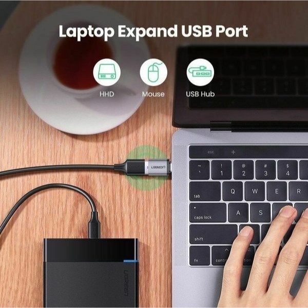 Фото - Перехідник UGREEN US270 OTG Adapter Type-C 3.1 M - USB 3.0 F Alum. Gray (50283)