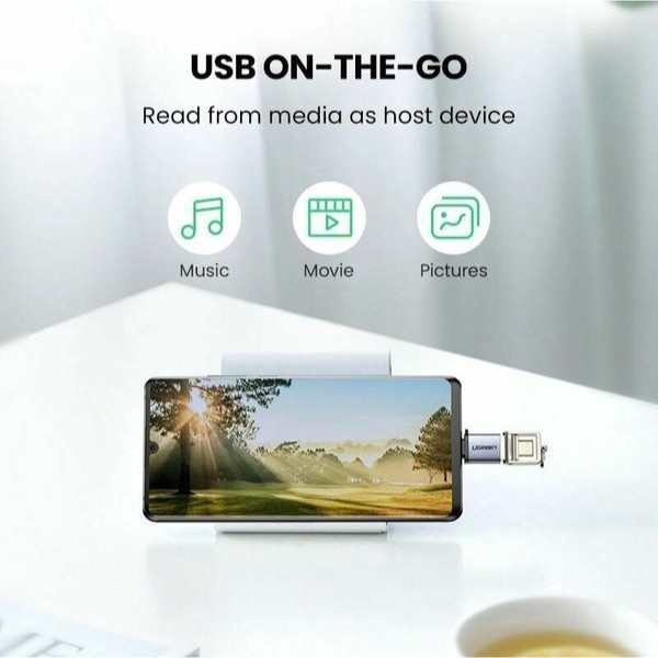 Фото - Перехідник UGREEN US270 OTG Adapter Type-C 3.1 M - USB 3.0 F Alum. Gray (50283)