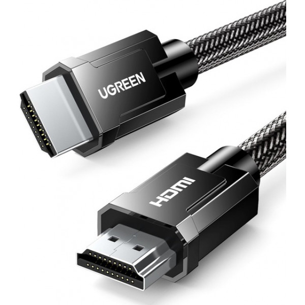 Фото - Кабель HDMI UGREEN HD135 HDMI to HDMI 2 m v2.1 8K-60Hz/4K-120Hz Braided Gray (70321)